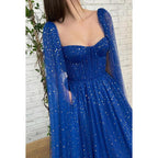 Vestido formal de noche con pliegues y lentejuelas de escote corazón