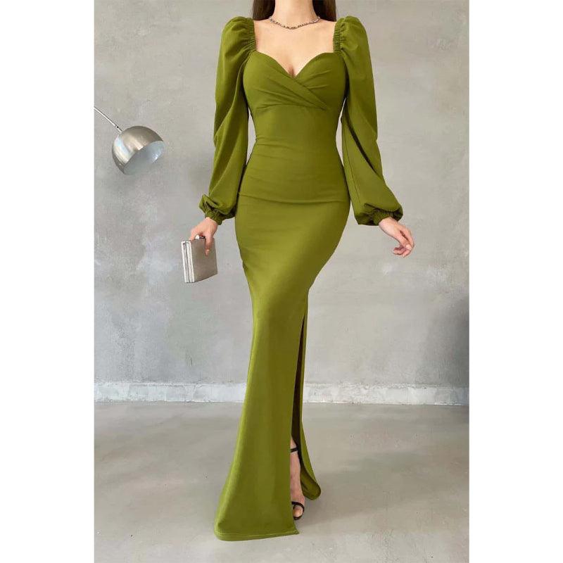 Simple Sheath Sweetheart Long Sleeves Long Prom Dress