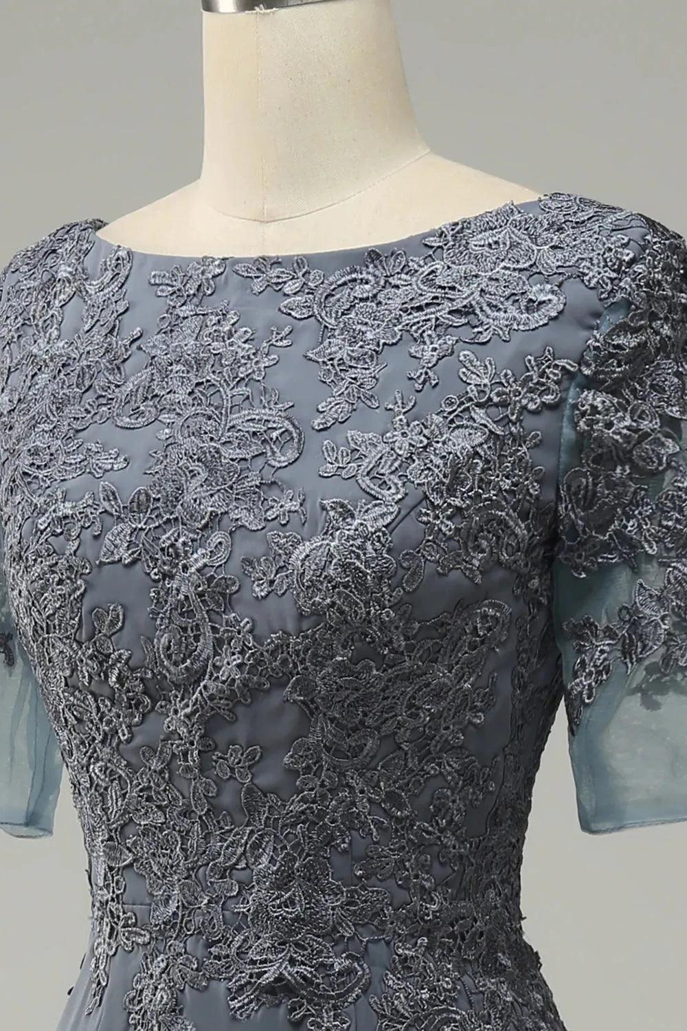 Mother of Bride Dress Satin Appliques Dress