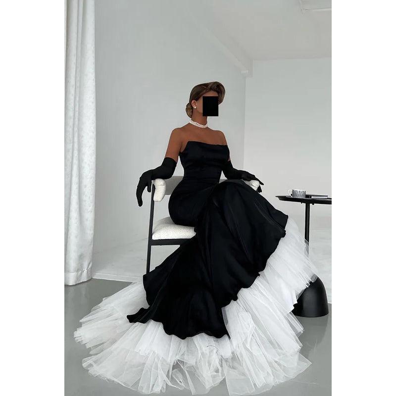 Trompeten-/Meerjungfrauen-Kleid, schulterfrei, elegant, für Abend, Party, Ball