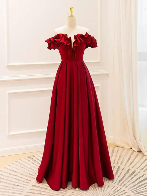 NumberSea - Ball Gown A - Line Evening Gown Empire Dress Prom Floor Length Sleeveless V Neck Jersey with Pleats Strappy
