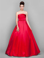 NumberSea - Ball Gown Elegant Dress Quinceanera Floor Length Sleeveless Strapless Satin with Bow(s)