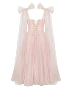 NumberSea - Ball Gown Homecoming Dresses Corsets Dress Cocktail Party Tea Length Sleeveless Square Neck Tulle with Glitter
