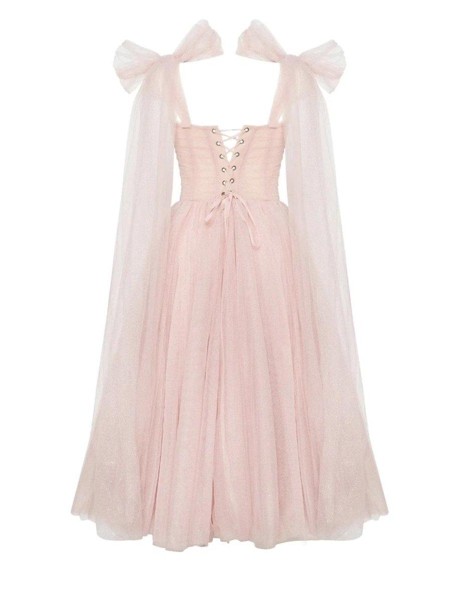 NumberSea - Ball Gown Homecoming Dresses Corsets Dress Cocktail Party Tea Length Sleeveless Square Neck Tulle with Glitter
