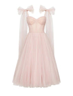 NumberSea - Ball Gown Homecoming Dresses Corsets Dress Cocktail Party Tea Length Sleeveless Square Neck Tulle with Glitter
