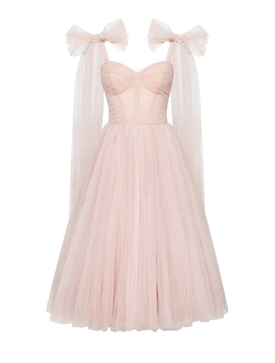 NumberSea - Ball Gown Homecoming Dresses Corsets Dress Cocktail Party Tea Length Sleeveless Square Neck Tulle with Glitter