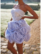 NumberSea - Ball Gown Homecoming Dresses Corsets Dress Party Wear Short / Mini Sleeveless Strapless Tulle with Ruched