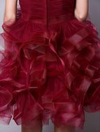 NumberSea - Ball Gown Hot Homecoming Cocktail Party Valentine's Day Dress Strapless Sleeveless Short / Mini Tulle with Ruched Tier