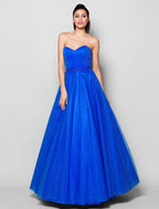NumberSea - Ball Gown Lace Up Dress Formal Evening Floor Length Sleeveless Sweetheart Tulle with Beading Draping