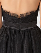 NumberSea - Ball Gown Little Black Dress Dress Holiday Tea Length Sleeveless Sweetheart Tulle with Sash / Ribbon
