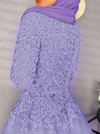 NumberSea - Ball Gown Long Sleeves Lace Tulle Jewel Floor - Length Dresses