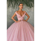 NumberSea - Ball Gown Off - the - shoulder Red Sequins Long Evening Dress Prom Gowns