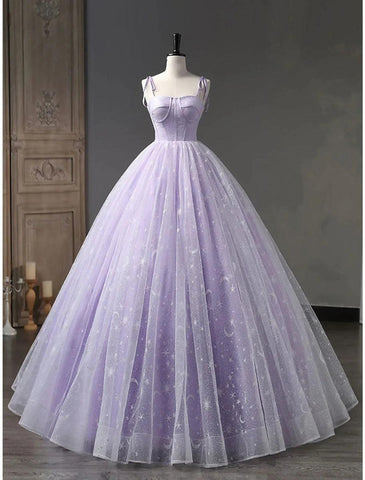 NumberSea - Ball Gown Prom Dresses Minimalist Dress Formal Wedding Party Floor Length Sleeveless Spaghetti Strap Tulle Backless with Pleats Strappy