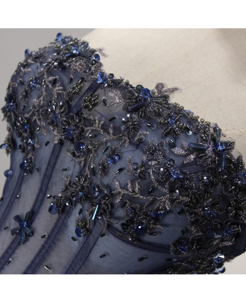 Ballkleid Trägerloses Kurzes Tüll Homecoming Kleid Mit Perlen
