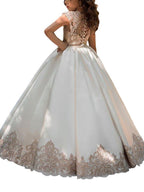 NumberSea - Ball Gown Sweep Brush Train Wedding Birthday Pageant Flower Girl Dresses