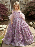 NumberSea - Ball - Gown/Princess 3D Flower Tulle Floor - length Dress