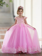 NumberSea - Ball - Gown/Princess Lace Sweep Train Pink Birthday Dress