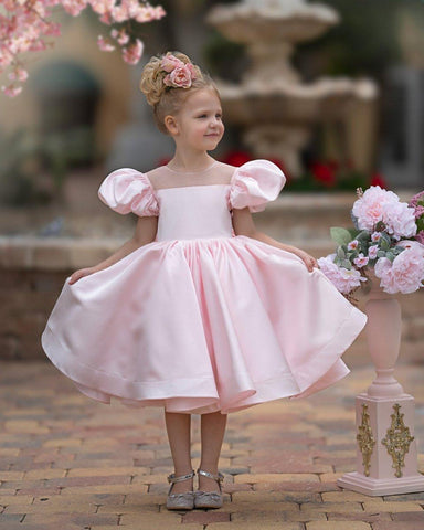 NumberSea - Ball - Gown/Princess Satin Knee - length Flower Girl Dress