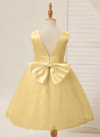 NumberSea - Ball - Gown/Princess Satin Tulle Knee - length Flower Girl Dress