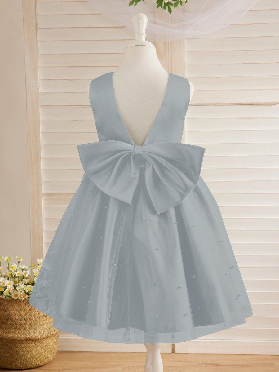 NumberSea - Ball - Gown/Princess Satin Tulle Knee - length Flower Girl Dress