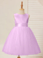 NumberSea - Ball - Gown/Princess Satin Tulle Knee - length Flower Girl Dress