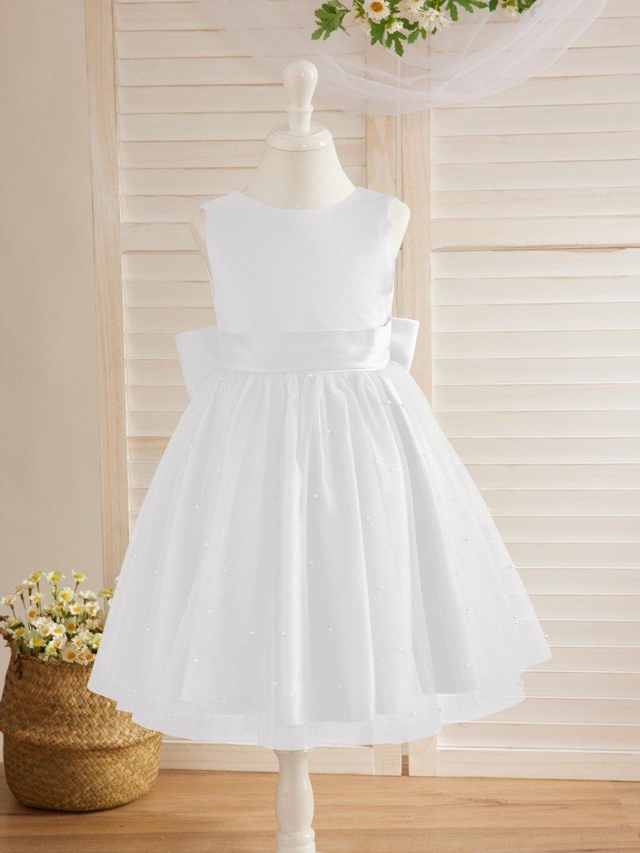 NumberSea - Ball - Gown/Princess Satin Tulle Knee - length Flower Girl Dress