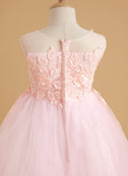Serenity Princess Ball Gown with Lace Appliques and Butterfly Embellishments