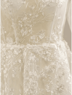 NumberSea - Beach Sexy Boho Wedding Dresses Court Train Sheath / Column Long Sleeve One Shoulder Lace With Split Front