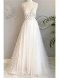 NumberSea - Beach Wedding Dresses A - Line Sweetheart Camisole Spaghetti Strap Court Train Lace Bridal Gowns With Buttons Appliques