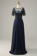 NumberSea - Bead work Sequin Appliques Mother Of Bride Dress