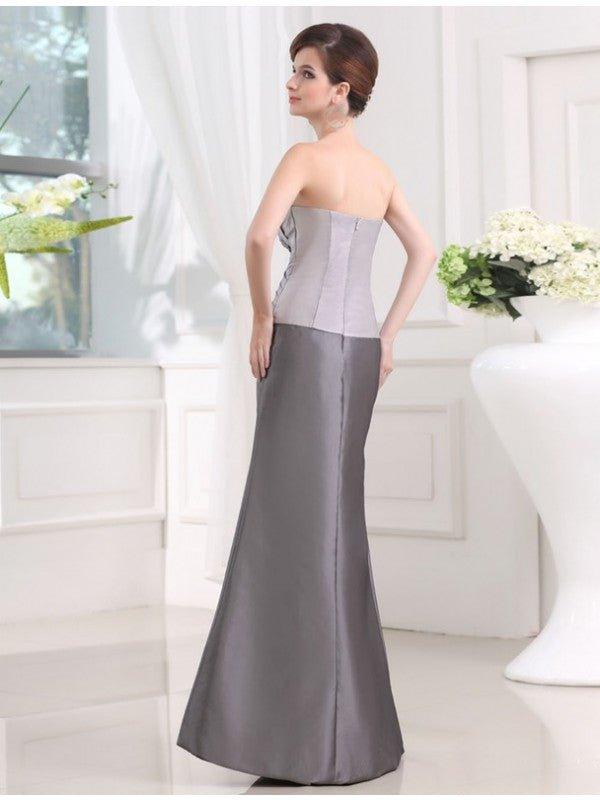NumberSea - Beading Strapless Sleeveless Taffeta Long Applique Mother of the Bride Dresses