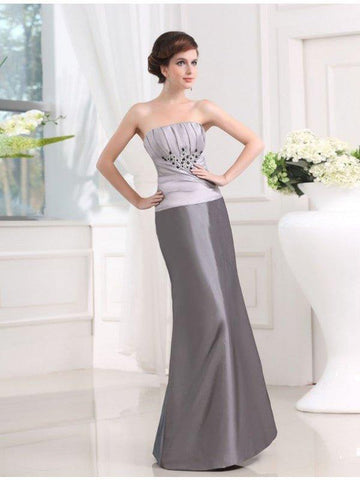 NumberSea - Beading Strapless Sleeveless Taffeta Long Applique Mother of the Bride Dresses