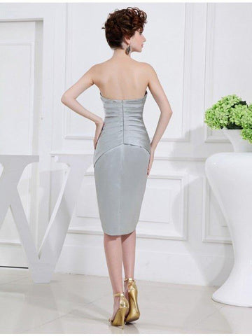 NumberSea - Beading Sweetheart Satin Sleeveless Short Mother of the Bride Dresses