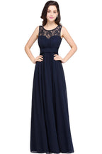 Beautiful A-Line Scoop Sleeveless Chiffon Bridesmaid Dresses