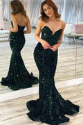Wunderschönes langes ärmelloses Ballkleid im Meerjungfrauen-Stil mit Pailletten