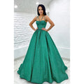 Vestido de fiesta brillante con tirantes finos y bolsillos para mujer 