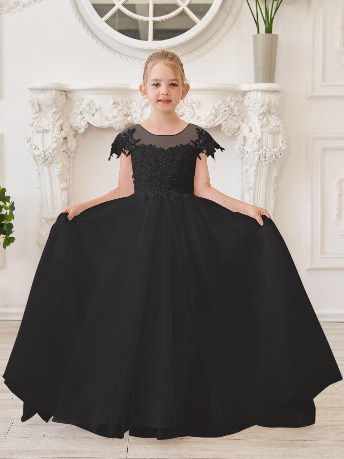 Vestido de princesa para primera comunión de niña de las flores, color marfil, con cola desmontable 