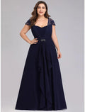 Vestido de fiesta de corte tubo/columna, hombros descubiertos, cintura alta, elegante vestido de dama de honor de verano, cola larga/cepillo, de gasa con pliegues