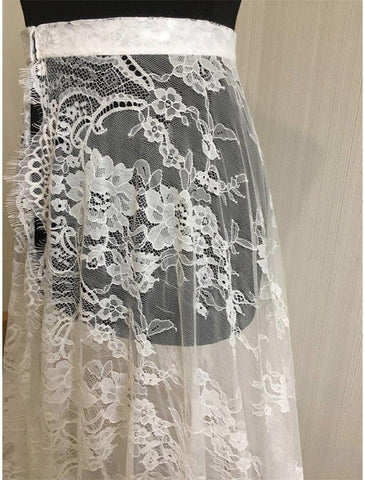 NumberSea - Boho Wedding Dresses A - Line Separates Separates Sweep / Brush Train Lace OverSkirts Bridal Gowns With Appliques Solid Color