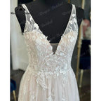 NumberSea - Brautkleid Civil Lace Floral Tank V Neck Blush Pink Boho Women Wedding Dress 2024 Bridal Gown Backless vestido de noiva Elegant