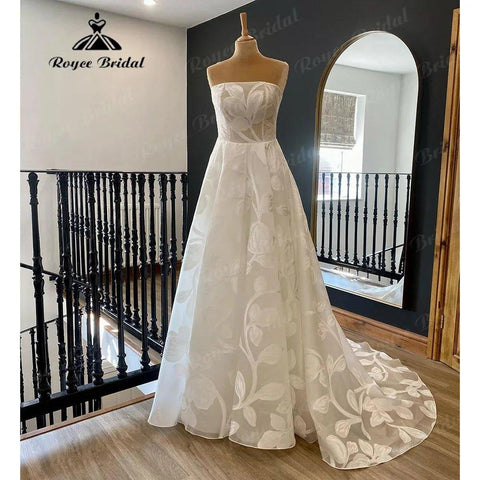 NumberSea - Brautkleid Vintage Lace Floral Off Shoulder A Line Boho Wedding Gown for Women 2024 Bridal Gown Custom Made vestido de novia