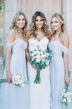 NumberSea - Bridesmaid Dress A - Line Off the Shoulder Long Chiffon