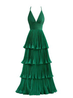 NumberSea - Bridesmaid Dress A - Line Tiered Floor Length Chiffon