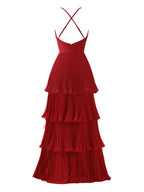 NumberSea - Bridesmaid Dress A - Line Tiered Floor Length Chiffon