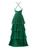 NumberSea - Bridesmaid Dress A - Line Tiered Floor Length Chiffon