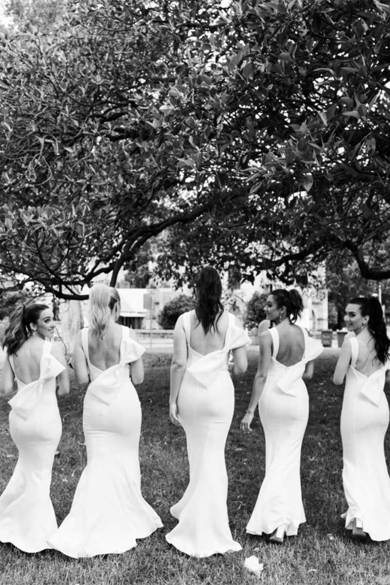 NumberSea - Bridesmaid Dress Bow - Back Mermaid Long