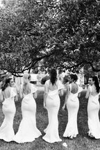 NumberSea - Bridesmaid Dress Bow - Back Mermaid Long