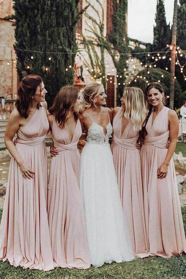 NumberSea - Bridesmaid Dress Elegant Light Chiffon Floor Length Long