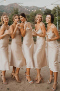 NumberSea - Bridesmaid Dress Mid - Calf Spaghetti Straps