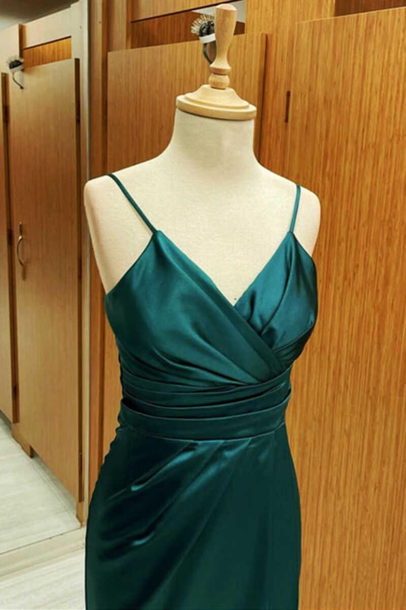 NumberSea - Bridesmaid Dress Satin Spaghetti Straps Short